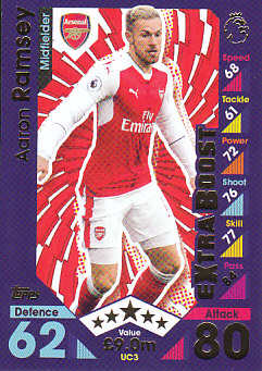 Aaron Ramsey Arsenal 2016/17 Topps Match Attax Extra Update Card #UC3